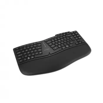 Teclado recarregável Kensington Pro Fit Ergo KB675 EQ TKL, Tenkeyless (80 - 87%), sem fios, Bluetooth, membrana, QWERTY, preto