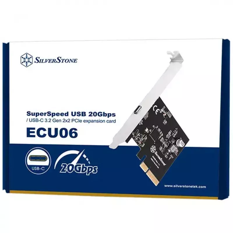 Silverstone ECU06 adaptador USB 3.2 Gen 2 interno PCIe Low-Profile