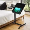 Suporte de mesa portátil móvel e ajustável em altura MACLEAN MC-121 B – altura, inclinação e rodas ajustáveis, carga de 30 kg, preto