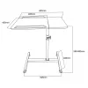 Suporte de mesa portátil móvel e ajustável em altura MACLEAN MC-121 B – altura, inclinação e rodas ajustáveis, carga de 30 kg, preto