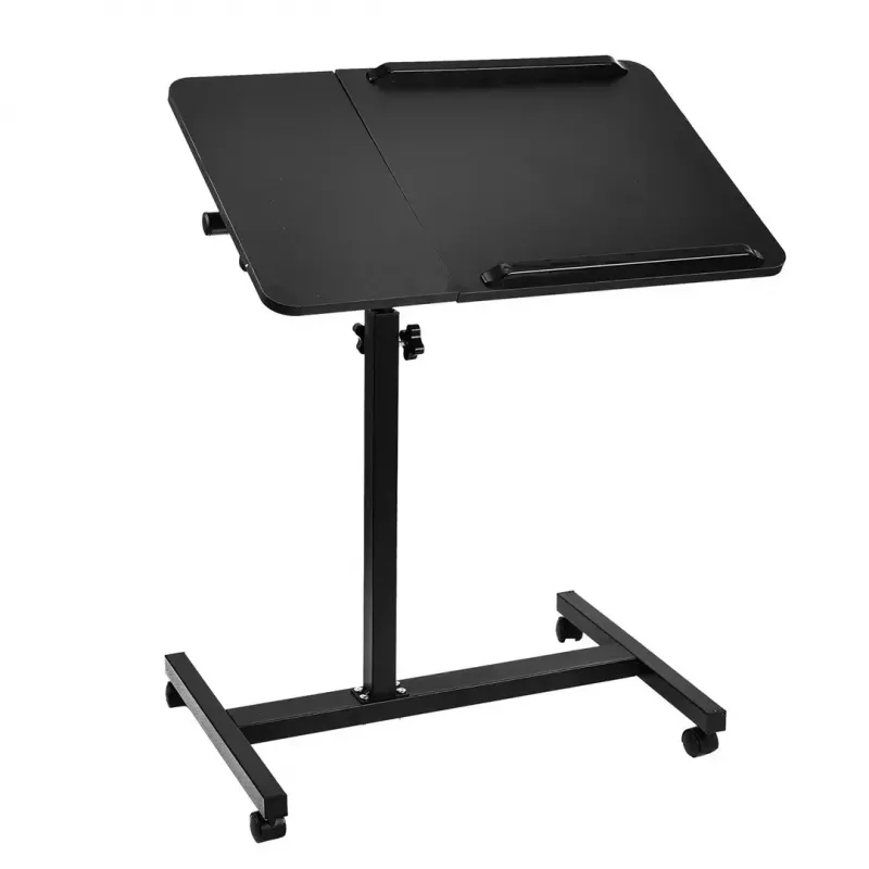 Suporte de mesa portátil móvel e ajustável em altura MACLEAN MC-121 B – altura, inclinação e rodas ajustáveis, carga de 30 kg, preto