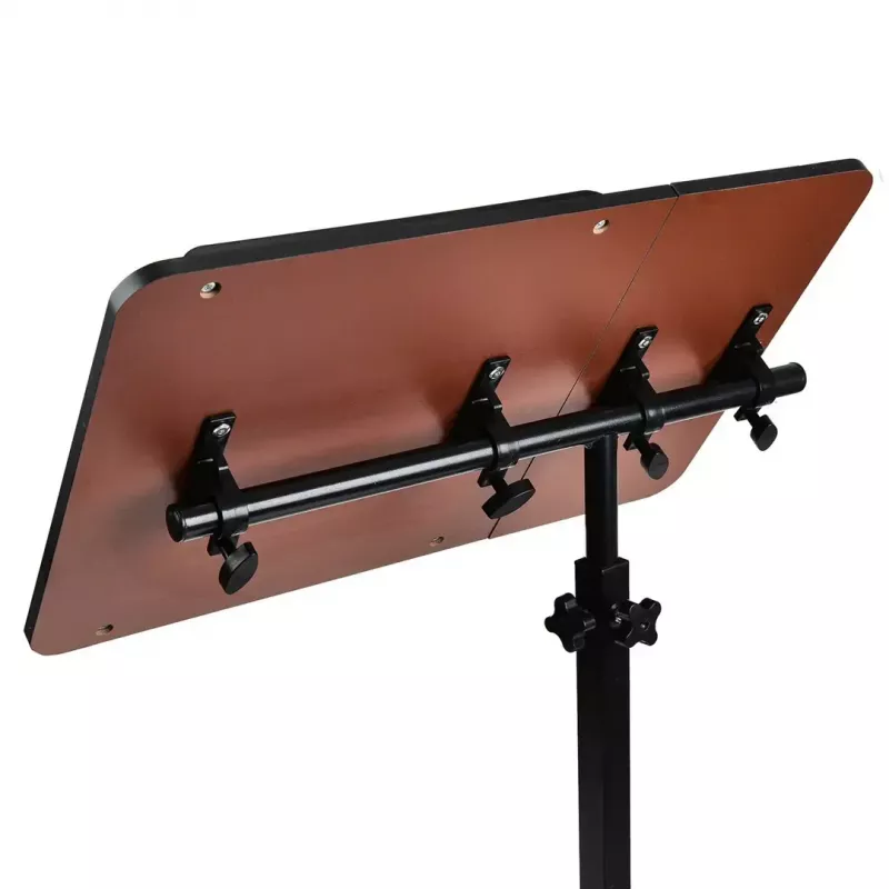 Suporte de mesa portátil móvel e ajustável em altura MACLEAN MC-121 B – altura, inclinação e rodas ajustáveis, carga de 30 kg, preto