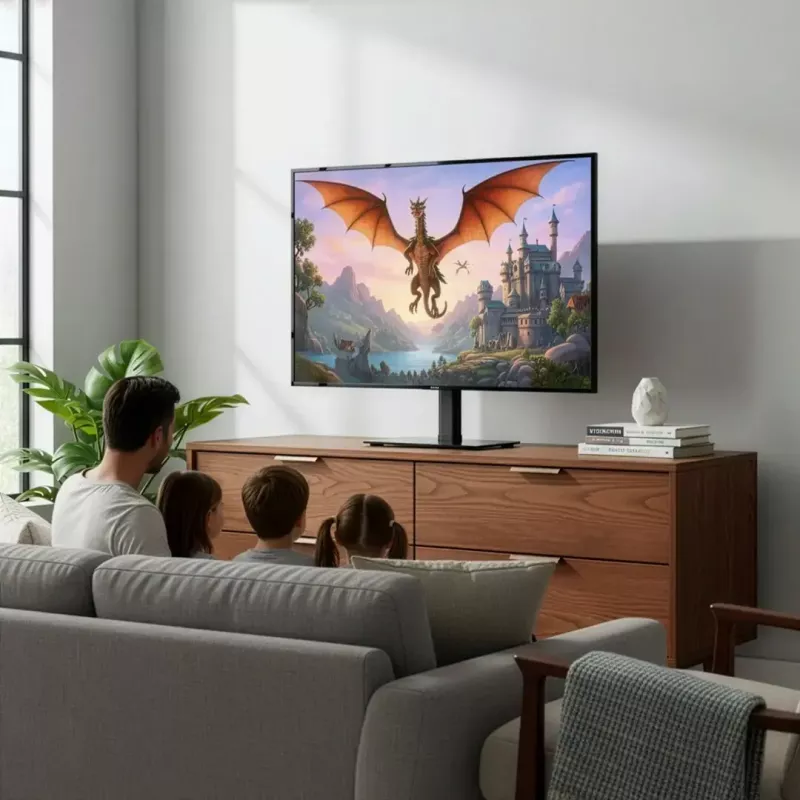 Suporte de TV MACLEAN MC-132 para televisores de 32–55 polegadas, suporta até 35 kg, rotação de 20°, VESA 75x75–400x400