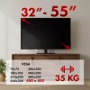 Suporte de TV MACLEAN MC-132 para televisores de 32–55 polegadas, suporta até 35 kg, rotação de 20°, VESA 75x75–400x400