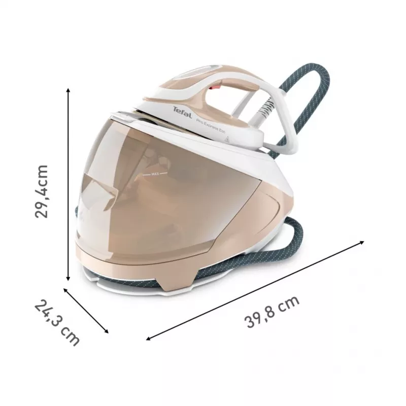 Central de engomar a vapor Tefal Pro Express Eco GV9E22E0 2200 W 1,8 L base Durilium AirGlide Autoclean bege, branco