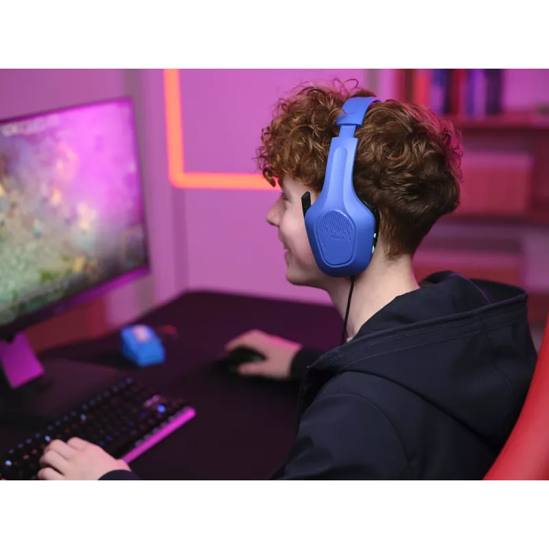 Headset Trust GXT 415B Zirox com fios head-band gaming azul