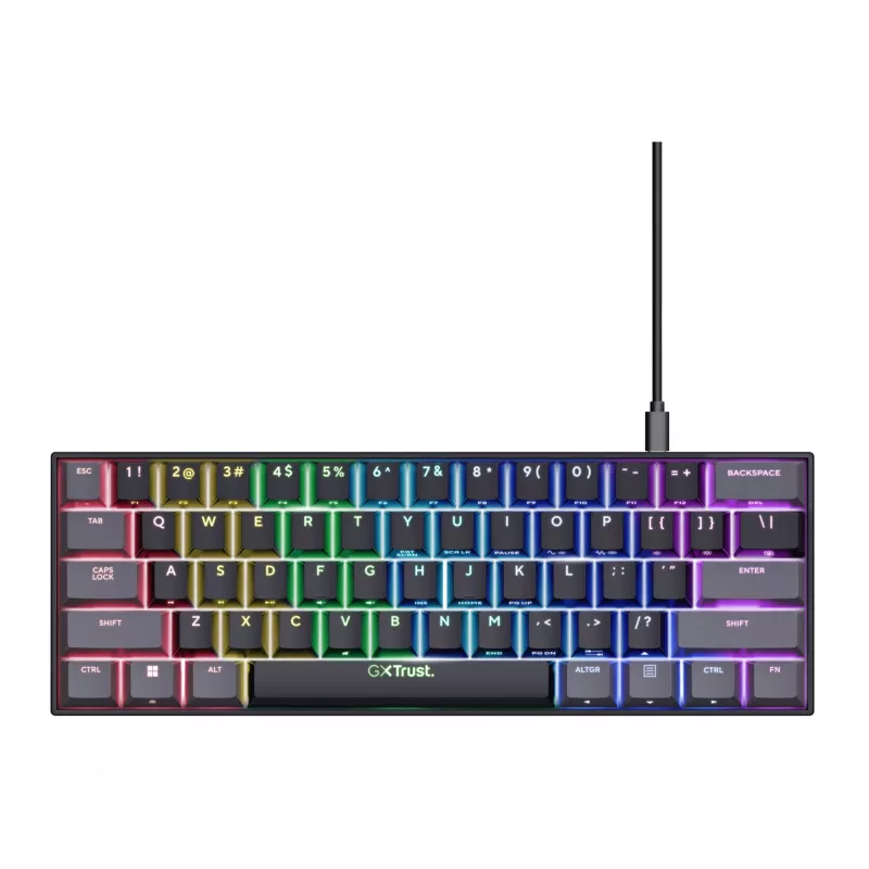 Teclado Gaming Trust GXT 867 Acira USB QWERTY US-Inglês Preto