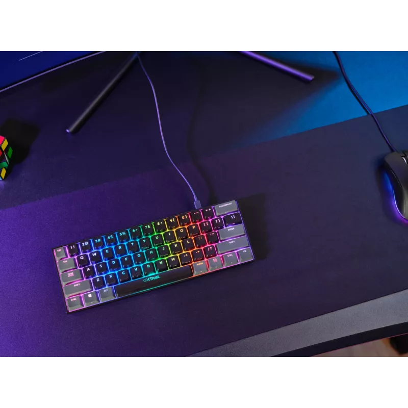 Teclado Gaming Trust GXT 867 Acira USB QWERTY US-Inglês Preto