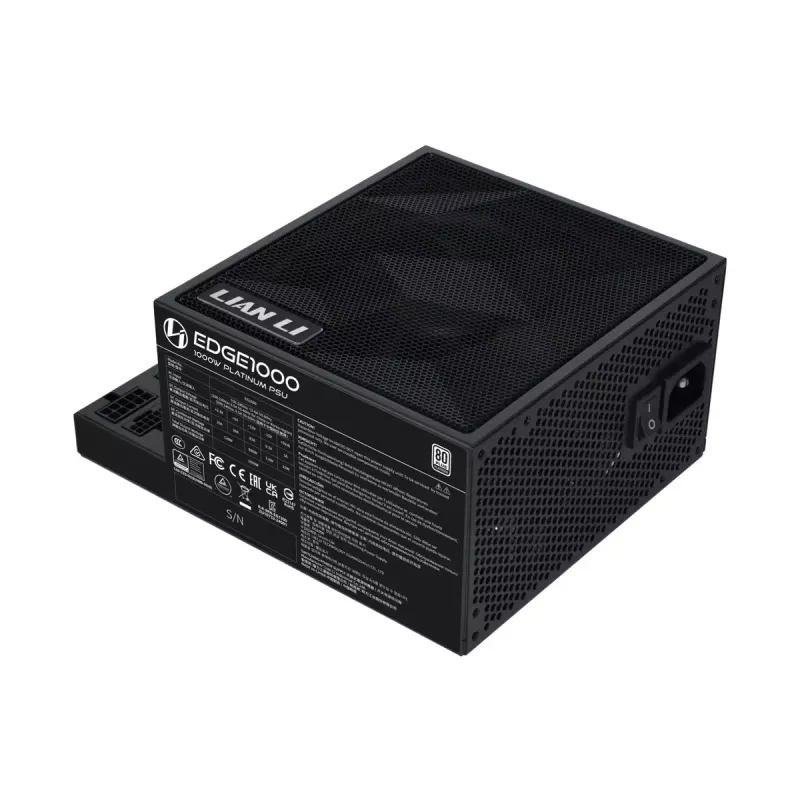 Lian Li EDGE EG1000 Fonte de alimentação ATX 3.1 de 1000 W, 80 PLUS Platinum, preto