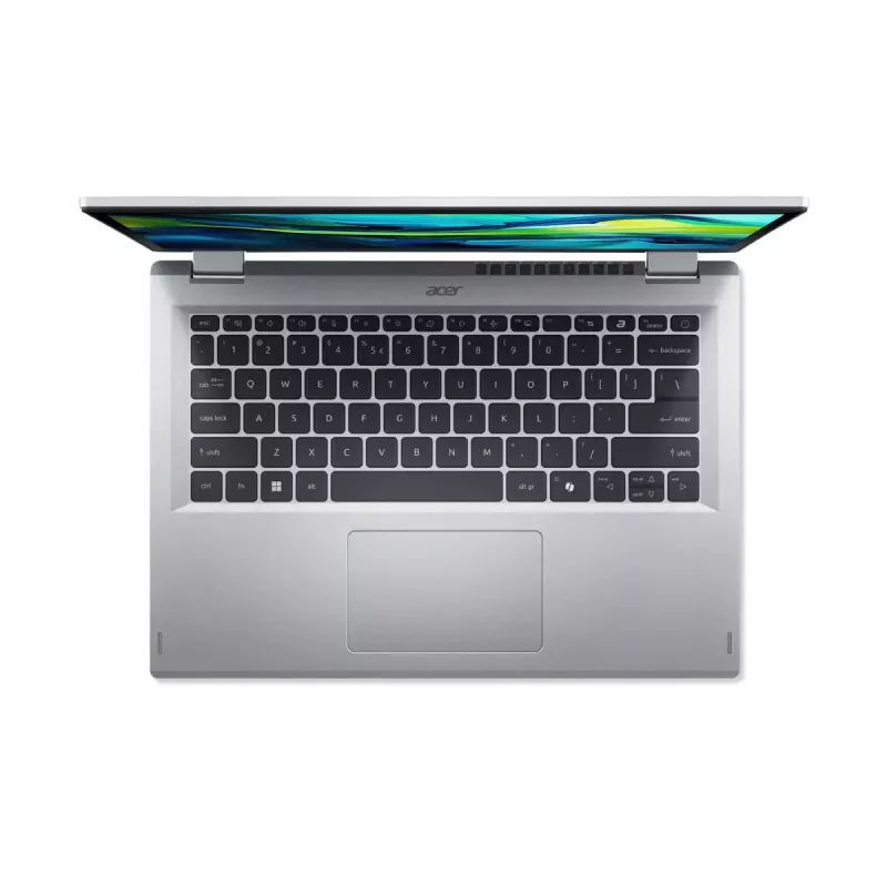 Portátil híbrido (2-em-1) Acer Aspire Go Spin 14 AGSP14-31PT-C72L — 14 polegadas Ecrã tátil WUXGA, Intel N150, 16 GB LPDDR5, 512 GB SSD, Windows 11 Home, Prateado