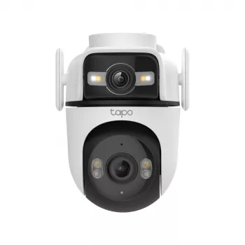 Câmara de vigilância TP-Link Tapo Outdoor Dual Lens Pan/Tilt, Câmara de vigilância IP, Exterior, Com fios e sem fios, Montagem em teto/parede/mastro, Branco, Esférica