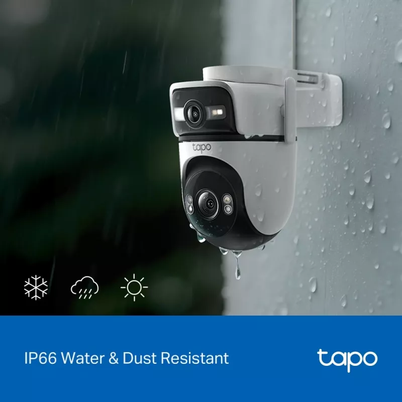 Câmara de vigilância TP-Link Tapo Outdoor Dual Lens Pan/Tilt, Câmara de vigilância IP, Exterior, Com fios e sem fios, Montagem em teto/parede/mastro, Branco, Esférica