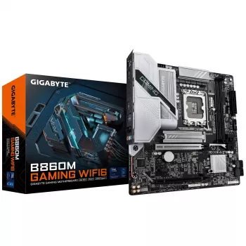 Motherboard GIGABYTE B860M GAMING WIFI6 — Micro ATX, LGA 1851, DDR5 até 9066MHz, 2 DIMM, PCIe 5.0, 2,5GbE, Wi‑Fi 6E