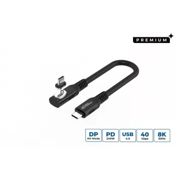 Cabo USB4 Gen 3x2 USB-C para USB-C MicroConnect MC-LS-USB4CC0.15-A – 0,15 m, preto