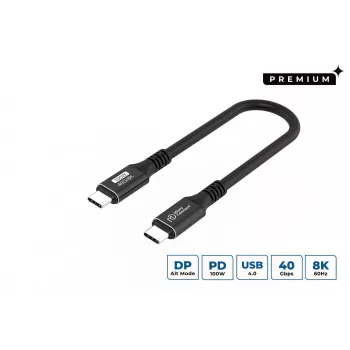Microconnect USB4CC015 cabo USB USB4 Gen 3x2 0,15 m USB-C preto
