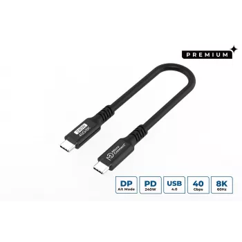 Microconnect USB4CC015-240W cabo USB USB4 Gen 3x2 0,15 m USB C preto