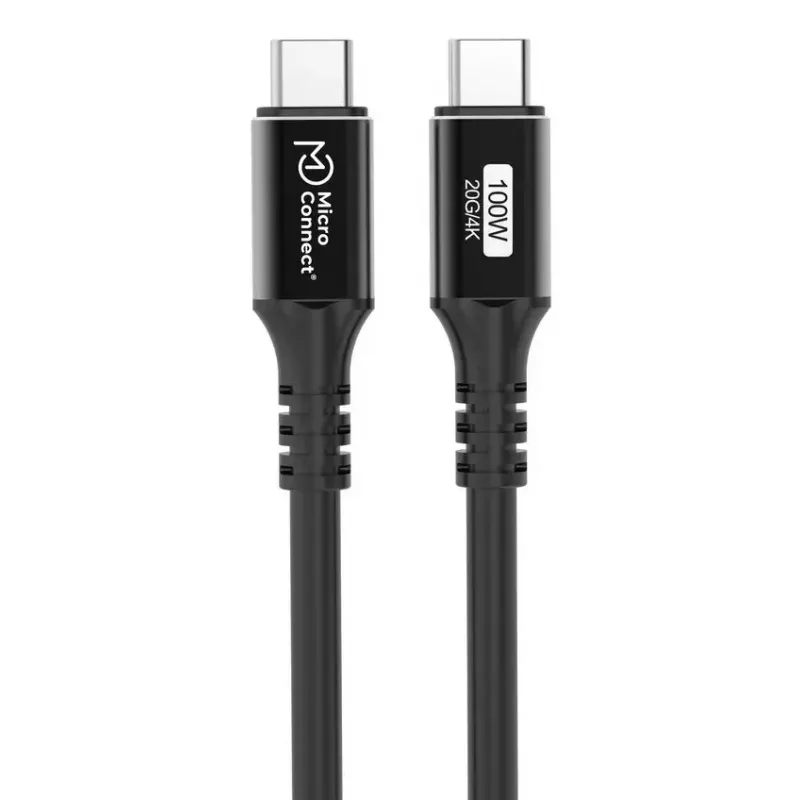 Cabo USB-C para USB-C MicroConnect USB3.2CC015 – USB 3.2 Gen 2x2, 0,15 m, preto