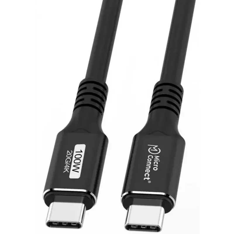 Cabo USB-C para USB-C MicroConnect USB3.2CC015 – USB 3.2 Gen 2x2, 0,15 m, preto