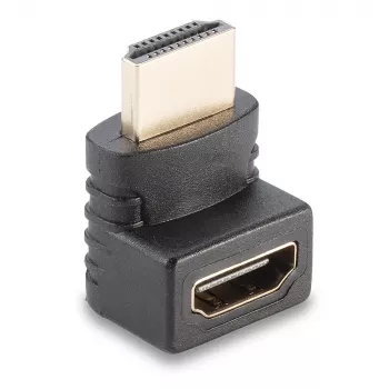 Adaptador angular de 90 graus Lindy conector fêmea HDMI para ficha macho HDMI para cima
