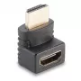 Adaptador angular de 90 graus Lindy conector fêmea HDMI para ficha macho HDMI para cima