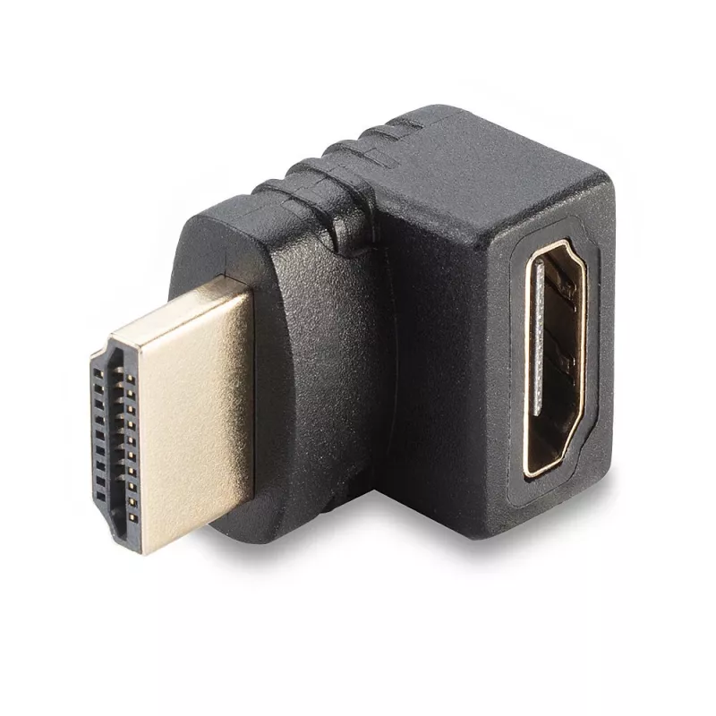 Adaptador angular de 90 graus Lindy conector fêmea HDMI para ficha macho HDMI para cima