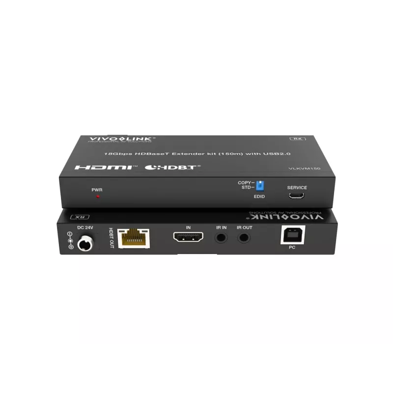 Kit KVM VivoLink VLKVM150 Extensor KVM HDBaseT 18Gbps, alcance até 150 m