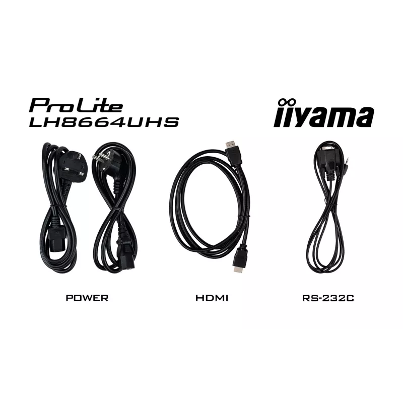 Ecrã plano de sinalização digital IIYAMA LH8664UHS-B3AG — 85,6 polegadas (2,17 m) 3840x2160 4K IPS, 450 cd/m², Wi‑Fi, Android, 24/7, preto