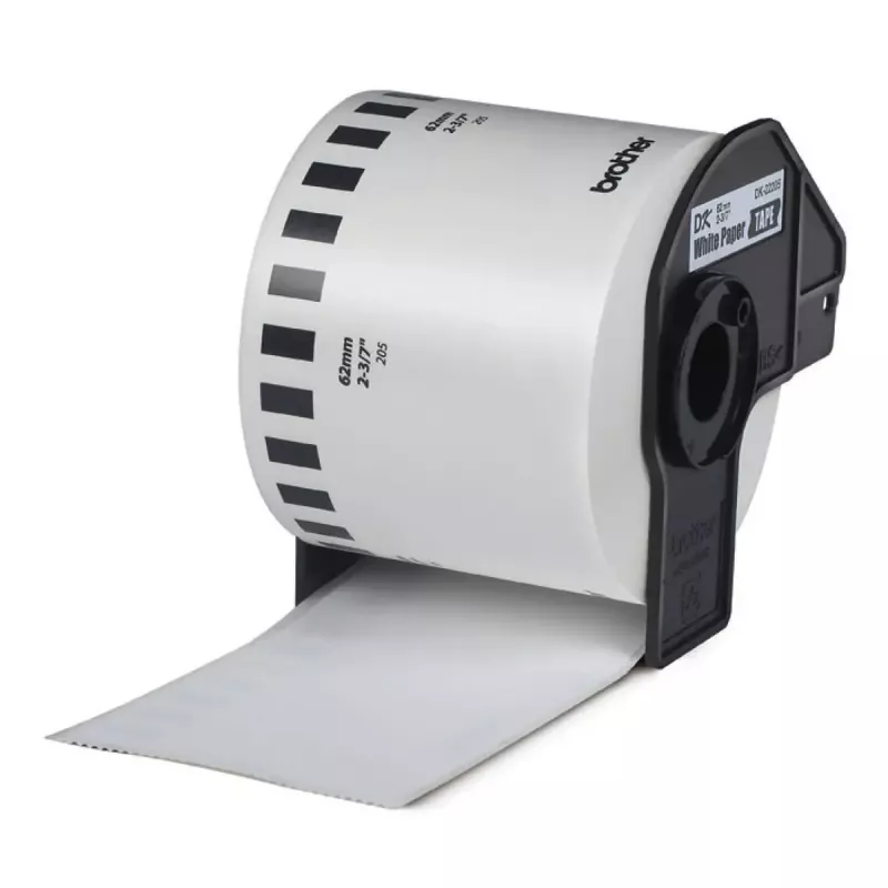 Etiqueta contínua Brother DK22205 preto sobre branco 6,2 cm x 30,48 m