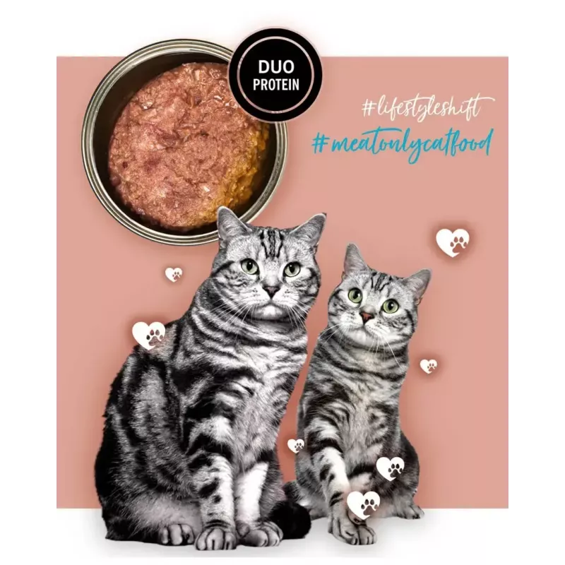 3Coty comida húmida para gatos com peru e coelho 80 g