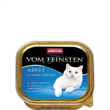 Comida húmida para gatos animonda Vom Feinsten Mature salmão 100 g — gatos adultos, tigela, sem glúten e sem soja
