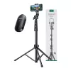 Pau de selfie UGREEN LP680 Bluetooth com comando, extensível até 1,7 m, altura máxima 180 cm, compatibilidade universal, preto