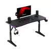 Secretária gaming de altura ajustável huzaro Hero 3.6 RGB preto — 1400×600 mm, altura 560–790 mm, iluminação RGB, pernas em H