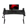 Secretária gaming de altura ajustável huzaro Hero 3.6 RGB preto — 1400×600 mm, altura 560–790 mm, iluminação RGB, pernas em H