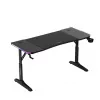 Secretária gaming de altura ajustável huzaro Hero 3.6 RGB preto — 1400×600 mm, altura 560–790 mm, iluminação RGB, pernas em H
