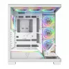 Caixa de PC MODECOM VOLCANO STELLAR PLUS ARGB MIDI 8F BRANCO — Mid-Tower, ATX, vidro temperado, iluminação ARGB, 8 ventoinhas, GPU até 42 cm