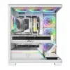 Caixa de PC MODECOM VOLCANO STELLAR PLUS ARGB MIDI 8F BRANCO — Mid-Tower, ATX, vidro temperado, iluminação ARGB, 8 ventoinhas, GPU até 42 cm