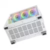 Caixa de PC MODECOM VOLCANO STELLAR PLUS ARGB MIDI 8F BRANCO — Mid-Tower, ATX, vidro temperado, iluminação ARGB, 8 ventoinhas, GPU até 42 cm