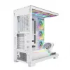 Caixa de PC MODECOM VOLCANO STELLAR PLUS ARGB MIDI 8F BRANCO — Mid-Tower, ATX, vidro temperado, iluminação ARGB, 8 ventoinhas, GPU até 42 cm