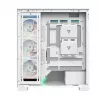 Caixa de PC MODECOM VOLCANO STELLAR PLUS ARGB MIDI 8F BRANCO — Mid-Tower, ATX, vidro temperado, iluminação ARGB, 8 ventoinhas, GPU até 42 cm