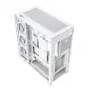 Caixa de PC MODECOM VOLCANO STELLAR PLUS ARGB MIDI 8F BRANCO — Mid-Tower, ATX, vidro temperado, iluminação ARGB, 8 ventoinhas, GPU até 42 cm