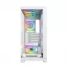 Caixa de PC MODECOM VOLCANO STELLAR PLUS ARGB MIDI 8F BRANCO — Mid-Tower, ATX, vidro temperado, iluminação ARGB, 8 ventoinhas, GPU até 42 cm