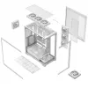 Caixa de PC MODECOM VOLCANO STELLAR PLUS ARGB MIDI 8F BRANCO — Mid-Tower, ATX, vidro temperado, iluminação ARGB, 8 ventoinhas, GPU até 42 cm
