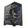 Caixa PC Mid-Tower MODECOM VOLCANO STELLAR PLUS ARGB MIDI, 5 ventoinhas frontais, vidro temperado, USB-C