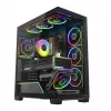 Caixa PC Mid-Tower MODECOM VOLCANO STELLAR PLUS ARGB MIDI, 5 ventoinhas frontais, vidro temperado, USB-C
