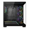 Caixa PC Mid-Tower MODECOM VOLCANO STELLAR PLUS ARGB MIDI, 5 ventoinhas frontais, vidro temperado, USB-C