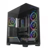 Caixa PC Mid-Tower MODECOM VOLCANO STELLAR PLUS ARGB MIDI, 5 ventoinhas frontais, vidro temperado, USB-C