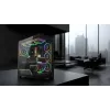 Caixa PC Mid-Tower MODECOM VOLCANO STELLAR PLUS ARGB MIDI, 5 ventoinhas frontais, vidro temperado, USB-C