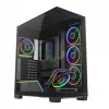 Caixa PC Mid-Tower MODECOM VOLCANO STELLAR PLUS ARGB MIDI, 5 ventoinhas frontais, vidro temperado, USB-C