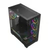Caixa PC Mid-Tower MODECOM VOLCANO STELLAR PLUS ARGB MIDI, 5 ventoinhas frontais, vidro temperado, USB-C