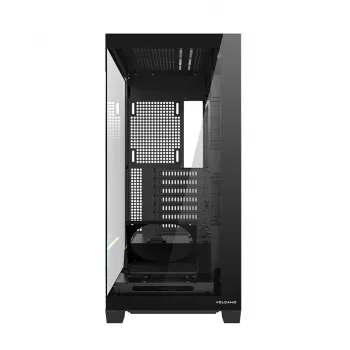 Caixa de PC MODECOM VOLCANO STELLAR PLUS MIDI PRETO — Mid-Tower ATX, vidro temperado, USB-C, suporta placas gráficas até 420 mm